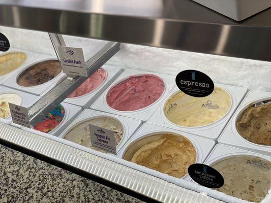 12 rotating flavors of ice cream