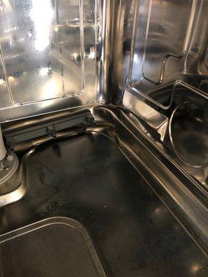 Bent dishwasher wall