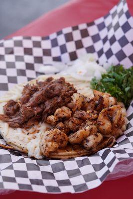 Shrim and Birria taco