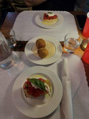 Arancini and Bruschetta