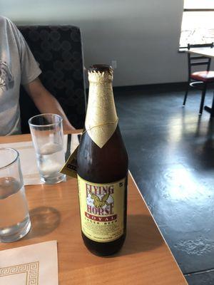 Flying Horse beer. It's a big bottle, basic Pilsner recipe.