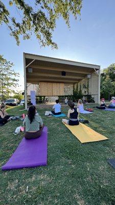 Yoga at the amphitheater