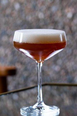 Virginia Carre brandy, rye, sweet vermouth, peanut bitters, benedictine peanut foam