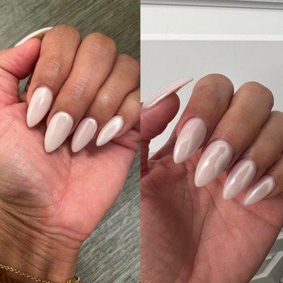 Nude Chrome Nails