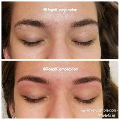 Brow clean up using the best hard wax on the market.