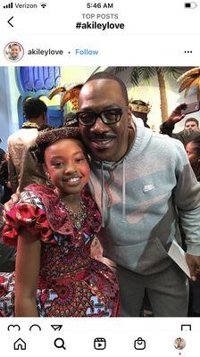 Akiley Love plays Eddie Murphy's daughter in Coming to America 2