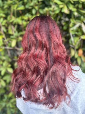 Red balayage