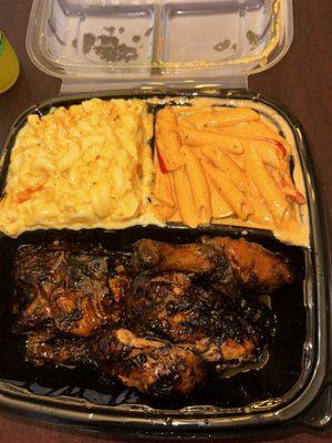 Jerk chicken, Mac & cheese, Rasta pasta .... Soooo good!!!