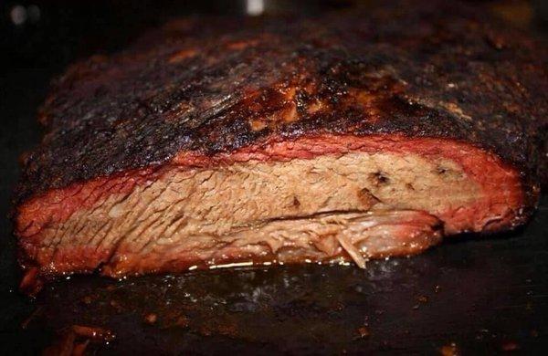 Brisket smoked on site.