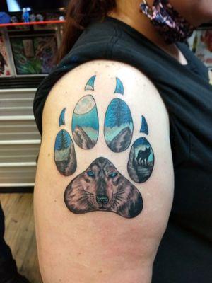 This is my wolf paw tattoo that david did for me just the way I wanted it.