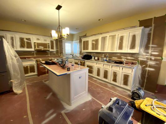 During: Kitchen cabinets