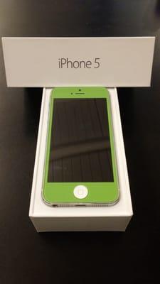 Customized green iPhone 5