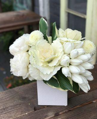 Clean and modern white arrangement