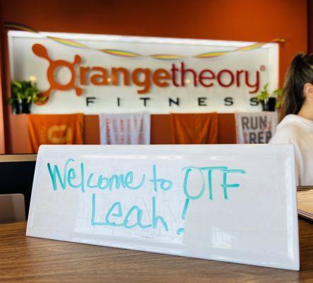 First workout welcome sign