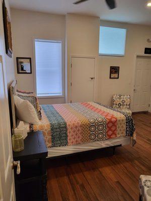 Back exit door from bigger room, AND LOOK AT THOSE HIGH CEILINGS!!