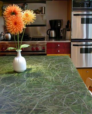 Grass Embedded Kitchen Counter