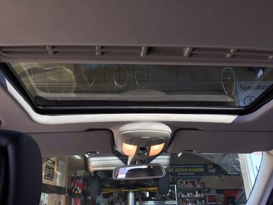 After replacement of the moonroof