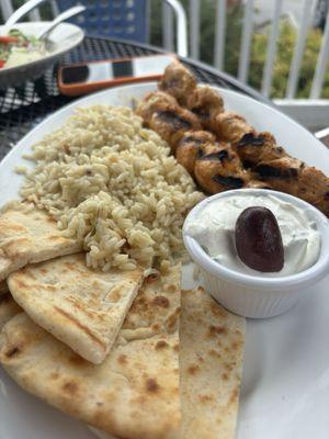 Chicken Kabob Plate Santornini Classic