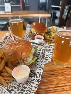 Turkey Burger and Spicy Fried Chicken Sandwich