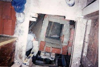 Rebuild of a chimney in an old farmhouse.