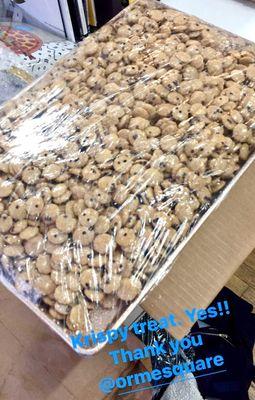 Amazing intact-delivery of an ENTIRE sheet of crispie treats!!