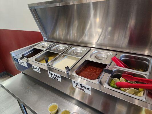 Salsa bar. Kiddos, for always a clean presentation