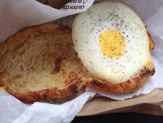 Egg and cheese on a croissant