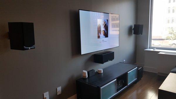 Home theater installation with Aperion Audio Intimus 5.1 surround sound