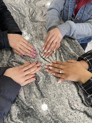 All 4 of us girls' nails