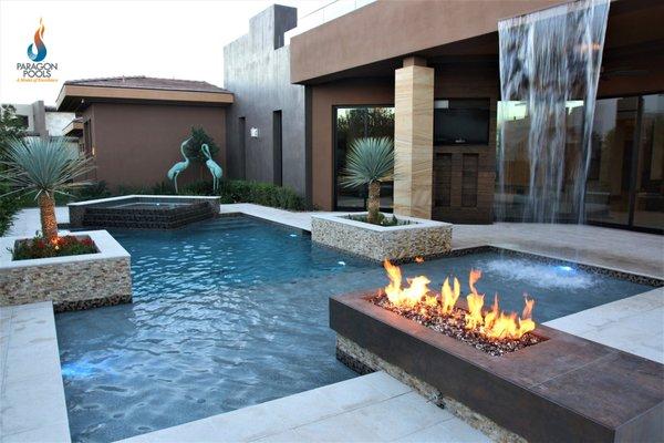 Pool constructed by Paragon Pools Las Vegas. Image copyright -all rights reserved.