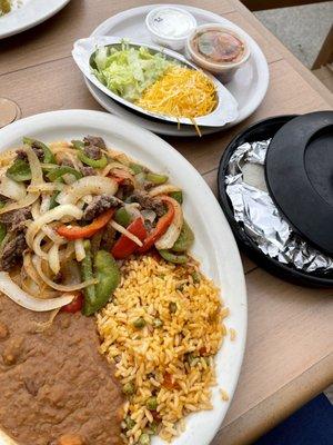 Steak fajitas.