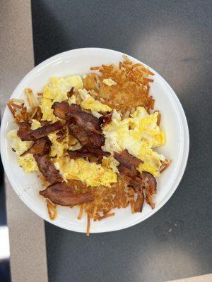 Bacon Egg & Cheese Hashbrown Bowl