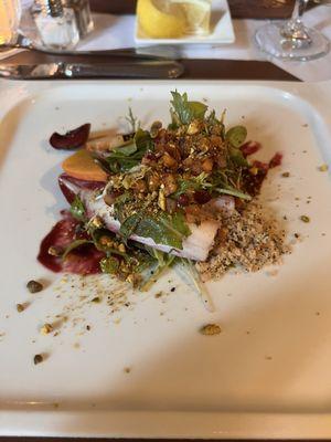 Peach and pistachio salad app DELICIOUS