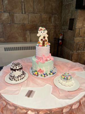 1st birthday/baptism cake, smash cake and guest  BDAY cake