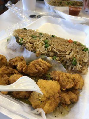 Lemon pepper with fried rice