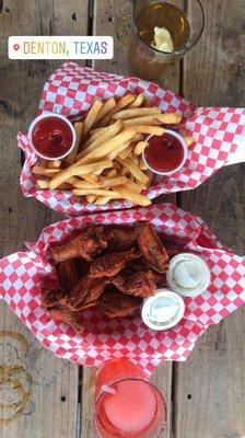 Hot wings and fries!