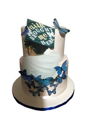 Graduation cake/butterfly themed