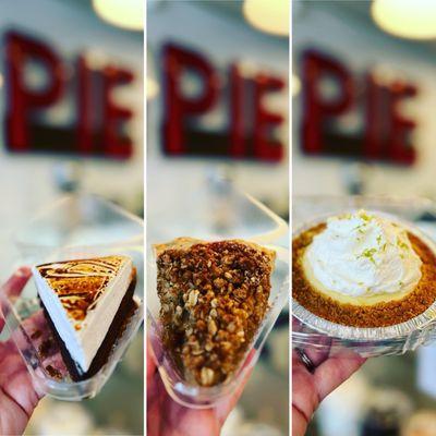 Happy National Pie Day (12/1/23)!! We couldn't decide btwn the S'mores, Pear, and Key Lime so we took all three lol!