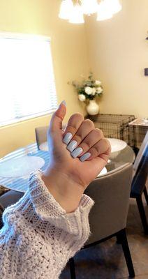 light blue nails