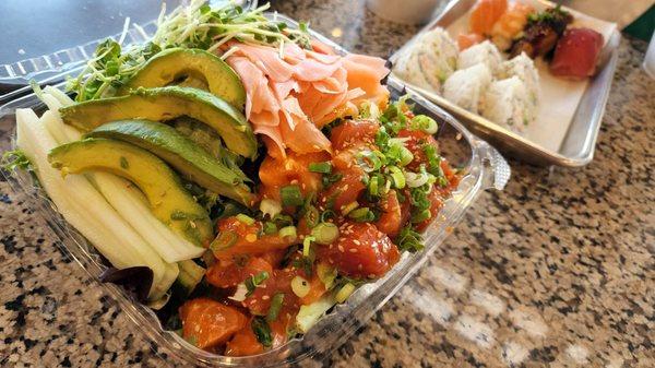 Spicy sashimi salad