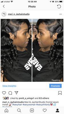 Full sewn with lace frontal