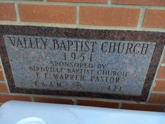 I was told the church was rebuilt more recently, after a tornado destroyed the older, wooden, church.