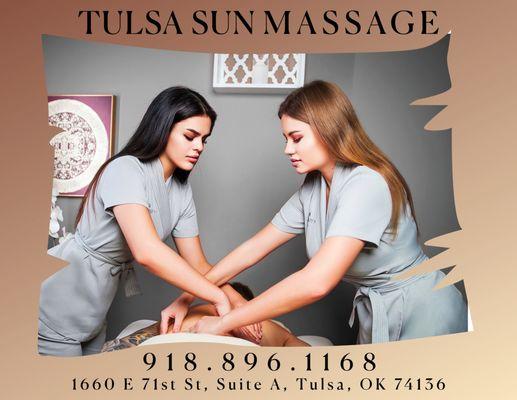 #TulsaSunMassage #FourHandsMassage #Relaxation #Wellness #MassageTherapy