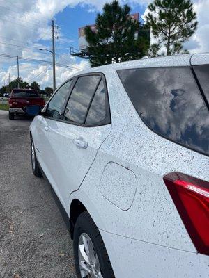 Mt car was covered in soot