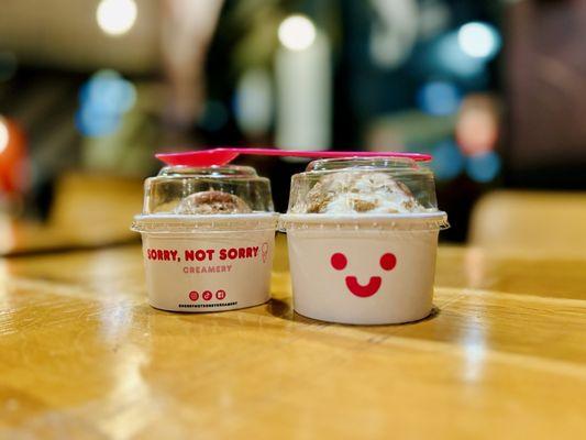 Vegan Cinnamon Snickerdoodle Cookie (Kid's Scoop) & Cream Cheese Cinnamon Roll (Single Scoop)