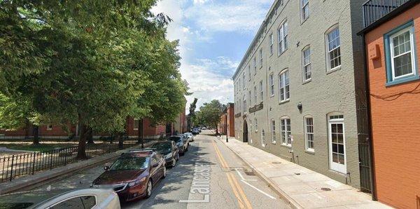 Front of building and Lancaster St.