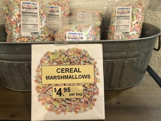 Bags of cereal marshmallows