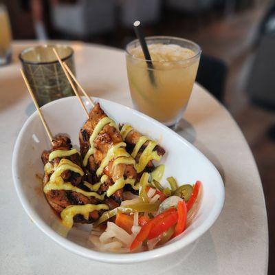 Chipotle Honey  Grilled Skewer & a Magarita