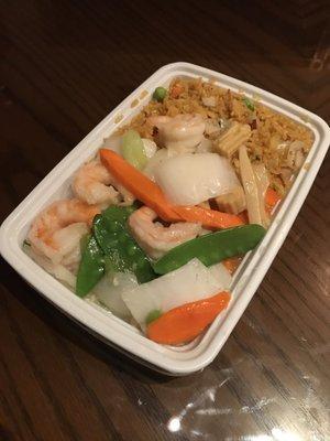 Takeout - Shrimp w/ Chinese Vegetables Combo Platter