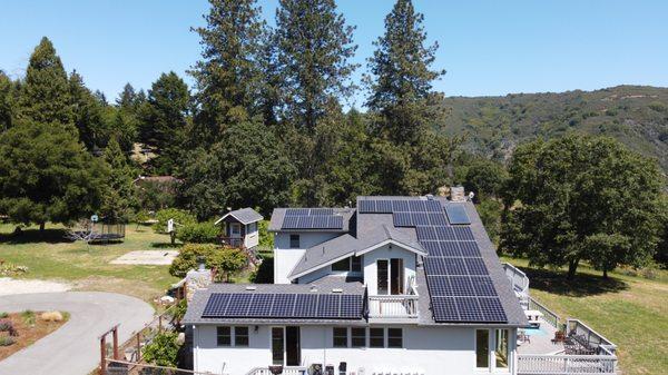 Beautiful solar installation with whole home battery back up.